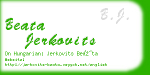 beata jerkovits business card